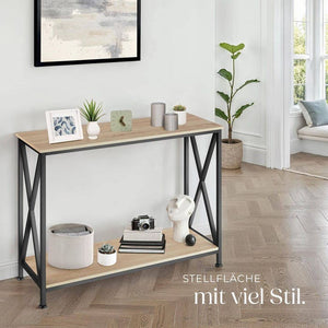 Konsolentisch Tacoma Industrial Holz hell, Eiche Sonoma