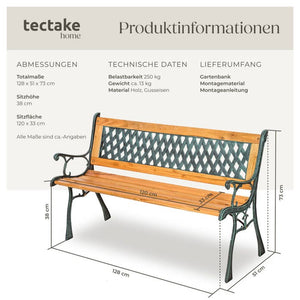 Gartenbank Tamara aus Holz & Gusseisen