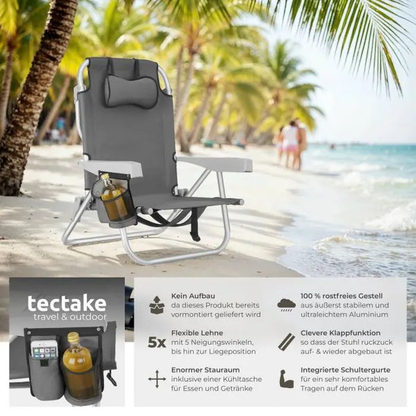 Aluminium Strandstuhl Coral grau pro Stück