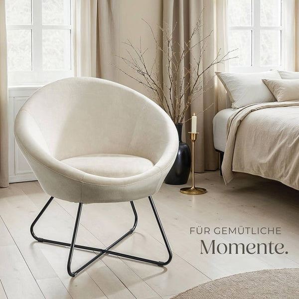 Cocktailsessel Centera Samtoptik beige