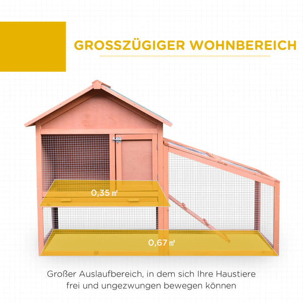 Hasenstall, Kaninchenstall, Doppelstöckiger Hasenkäfig, mit Garten, Massivholz