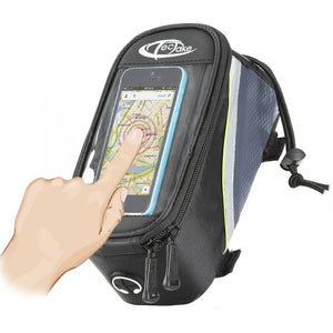 Fahrradtasche mit Rahmen-Befestigung für Smartphones schwarz/grau/grün 20 x 9,5 x 10 cm