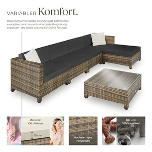 Aluminium Rattan Lounge natur