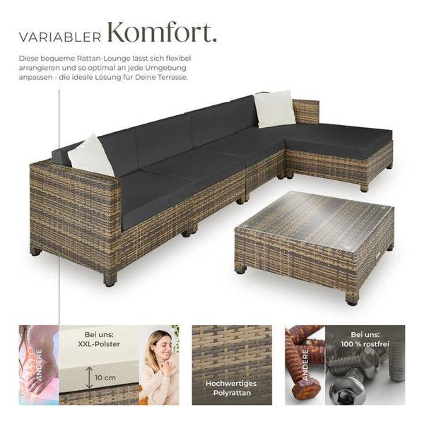 Aluminium Rattan Lounge natur