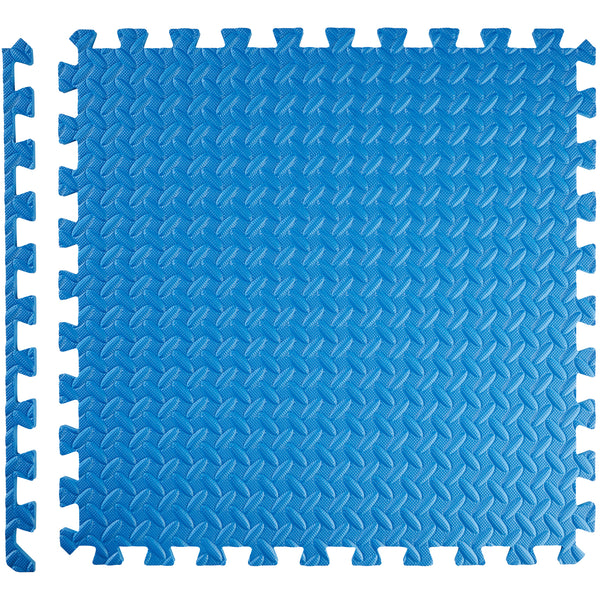 Floor protection mat, 12-piece set, blue
