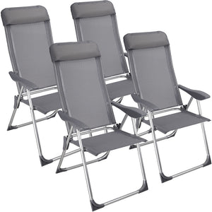 4x Alu Gartenstuhl Hochlehner Campingstuhl