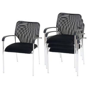 4x Besucherstuhl Tulsa stapelbar, Stoff/Textil