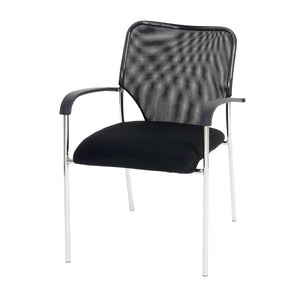 4x Besucherstuhl Tulsa stapelbar, Stoff/Textil