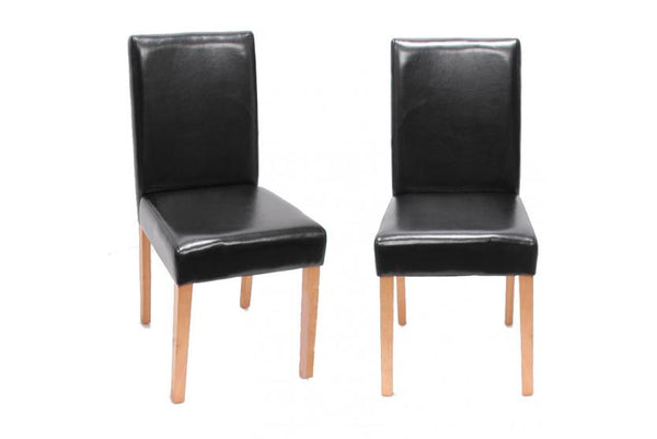 4x Esszimmerstuhl Littau Kunstleder, schwarz helle Beine