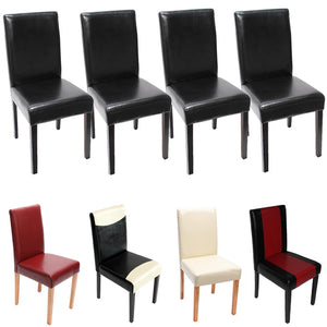 4x Esszimmerstuhl Littau ~ Leder braun dunkle Beine