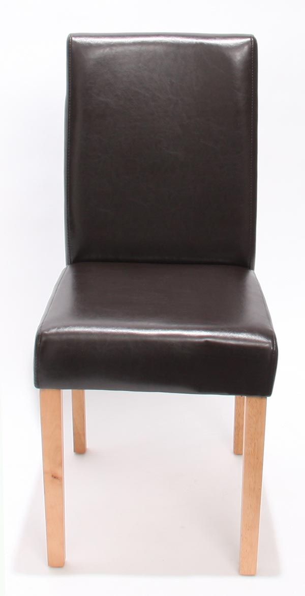 4x Esszimmerstuhl Littau ~ Leder braun helle Beine