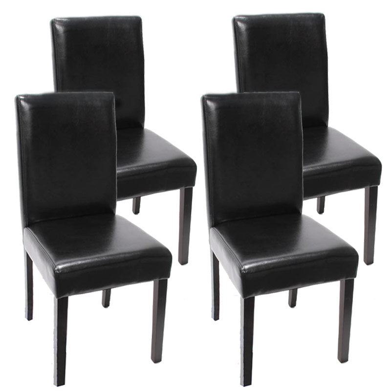 4x Esszimmerstuhl Littau ~ Leder schwarz dunkle Beine