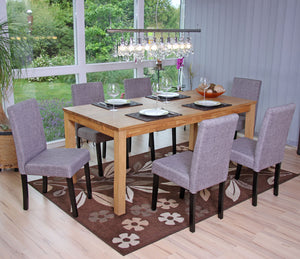 4x Esszimmerstuhl Littau ~ Textil grau dunkle Beine