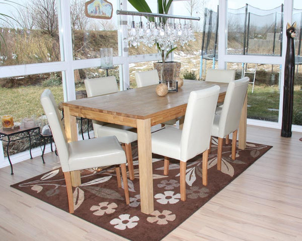 4x Esszimmerstuhl Littau creme helle Beine