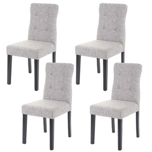 4x Esszimmerstuhl ~ Stoff/Textil grau dunkle Beine