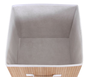 4x Faltbox, Aufbewahrungskorb, Sortierbox, Bambus ~ naturfarben