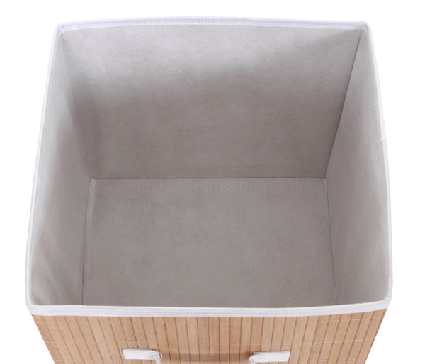 4x Faltbox, Aufbewahrungskorb, Sortierbox, Bambus ~ naturfarben