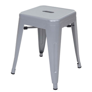 4x Hocker Sitzhocker Metall Industriedesign stapelbar grau