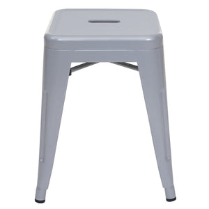 4x Hocker Sitzhocker Metall Industriedesign stapelbar grau