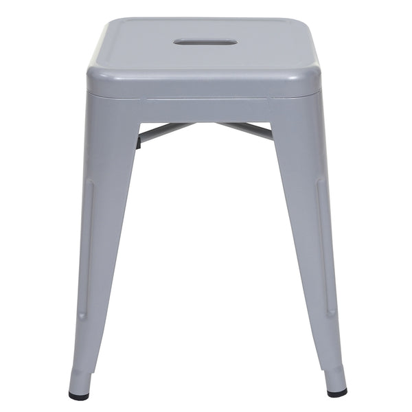 4x Hocker Sitzhocker Metall Industriedesign stapelbar grau