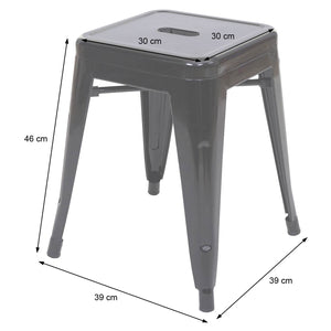 4x Hocker Sitzhocker Metall Industriedesign stapelbar grau