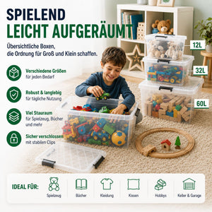 4x Aufbewahrungsbox 20 L mit Deckel