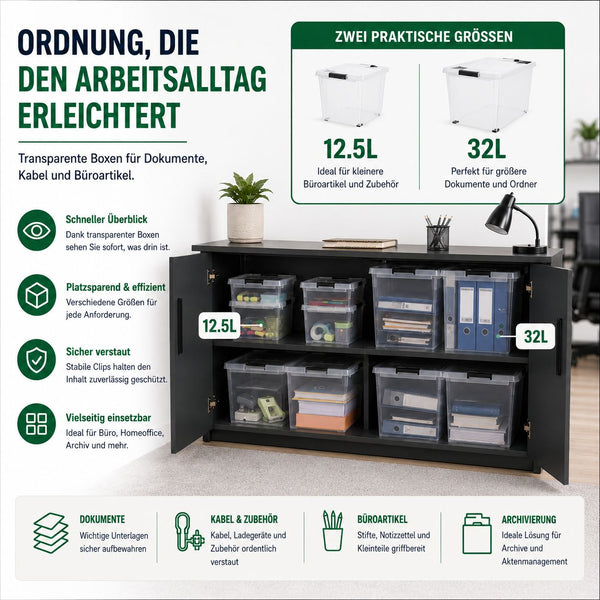 4x Aufbewahrungsbox 20 L mit Deckel
