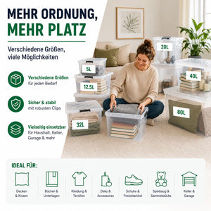 4x Aufbewahrungsbox 32 L mit Deckel
