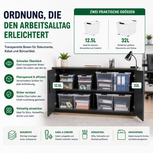 4x Aufbewahrungsbox 32 L mit Deckel