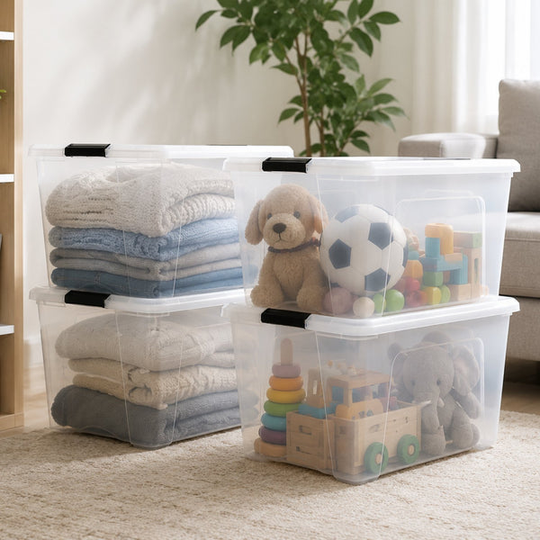 4x Aufbewahrungsbox 45 L mit Deckel
