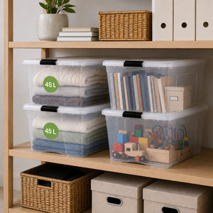 4x Aufbewahrungsbox 45 L mit Deckel