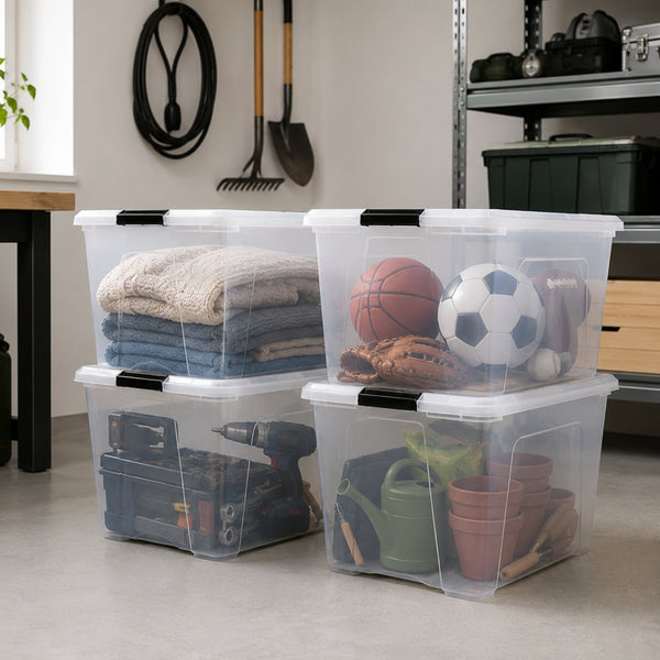 4x Aufbewahrungsbox 45 L mit Deckel