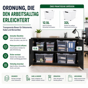 4x Aufbewahrungsbox 60 L mit Deckel + Räder