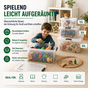 4x Aufbewahrungsbox 80 L mit Deckel