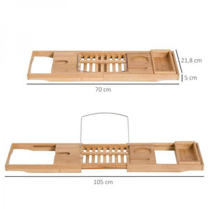 Badewannenablage 75-109cm Wannenauflage Wannenbrücke Bambus