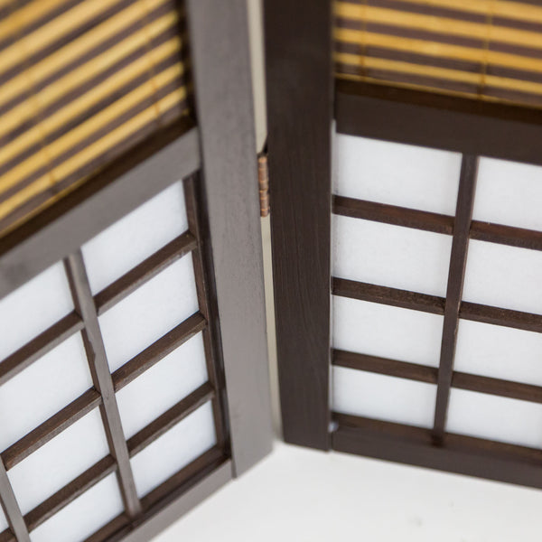 5-panel wooden room divider, brown