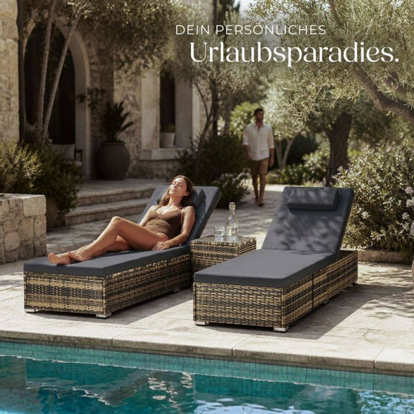 Rattan-Doppelliege Carbonera natur