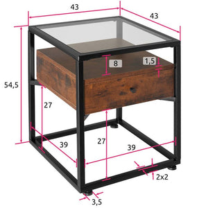 Nachttisch Preston 43x45x54,5cm Industrial dunkelbraun