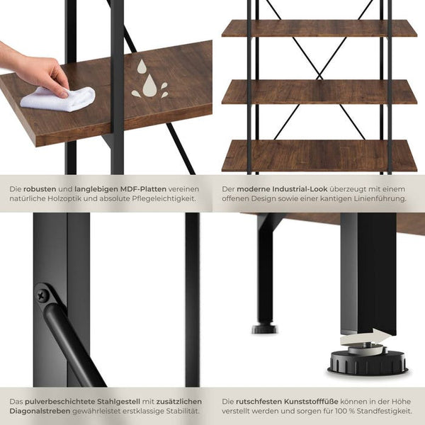 Regal Glasgow Industrial Holz dunkel, rustikal