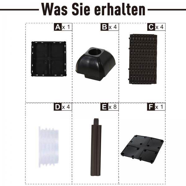 Gartenbeet Hochbeet Pflanzkasten 2-teilig Blumenkasten Abflusslöcher PP Braun