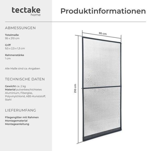 Fliegengitter mit Aluminiumrahmen anthrazit