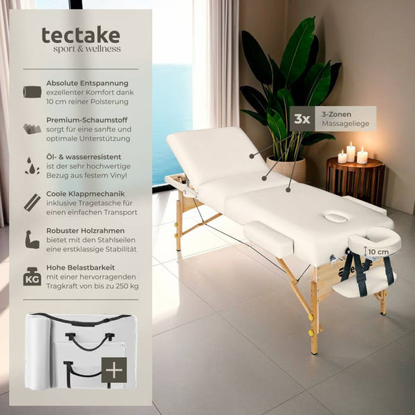 3 Zonen Massageliege beige