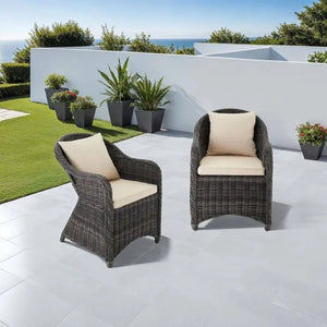 2er Set Aluminium Rattansessel