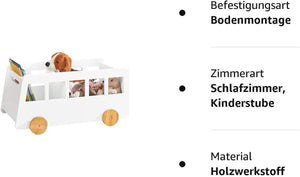 Kinderregal Spielzeugregal Aufbewahrungsregal für Kinder KMB41-W