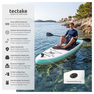 Stand-Up Paddle Board 2in1 Zenon weiss/türkis 320 cm mit Kamerahalterung