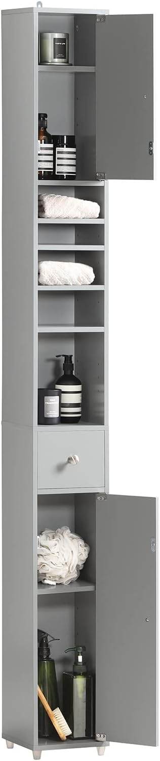 Bad Hochschrank Badschrank Badregal Hellgrau BZR34-HG