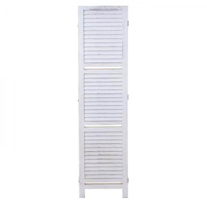 Paravent Yvelines, Trennwand Raumteiler mit Regalböden 170x125cm, Shabby Look ~ weiss/weiss