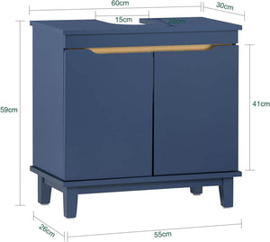Waschbeckenunterschrank | Badschrank | Waschtisch | Blau | BZR113-B