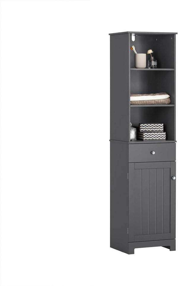Bad Hochschrank | Badschrank | Badregal Dunkelgrau | BZR17-DG