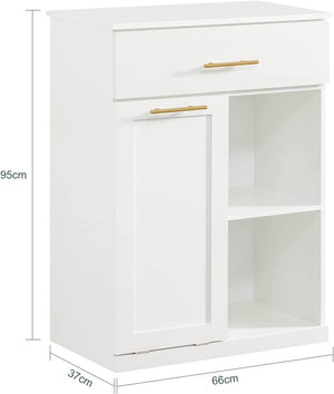 Wäscheschrank | Wäschesammler | Badschrank Weiss BZR66-W